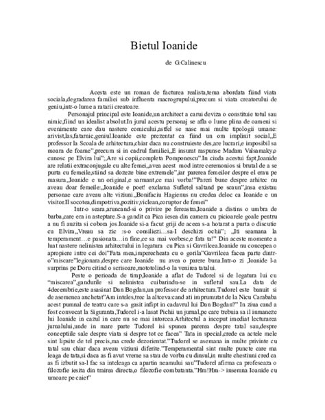 bietul ioanide rezumat